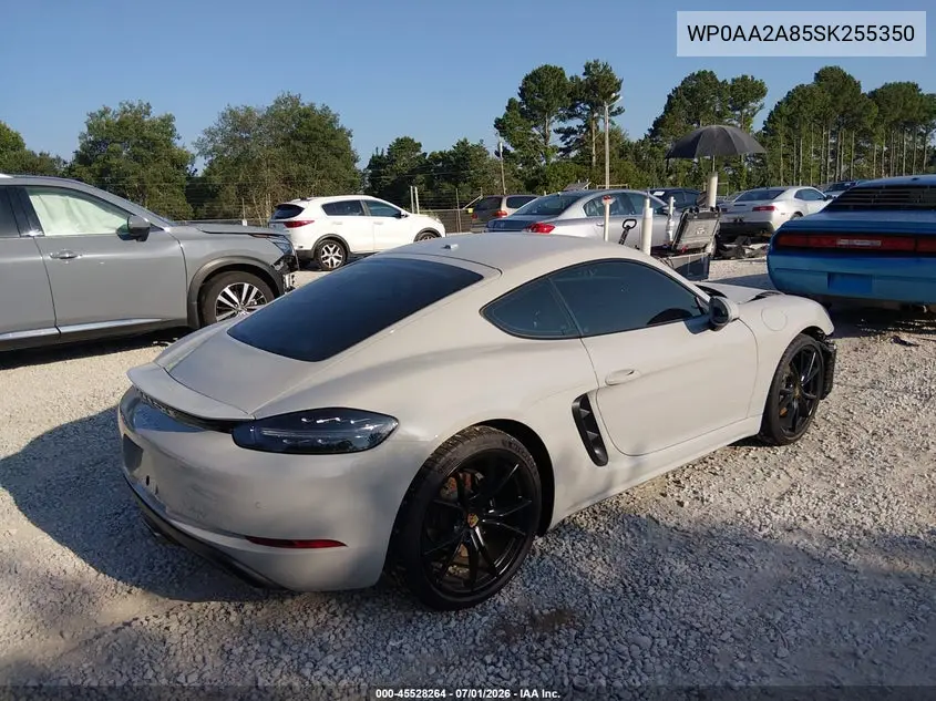 2025 Porsche 718 Cayman Style Edition VIN: WP0AA2A85SK255350 Lot: 45528264