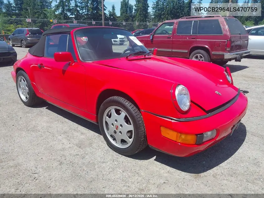 1990 Porsche 911 Carrera 2/Carrera 4 VIN: WP0CB2964LS470759 Lot: 45329456