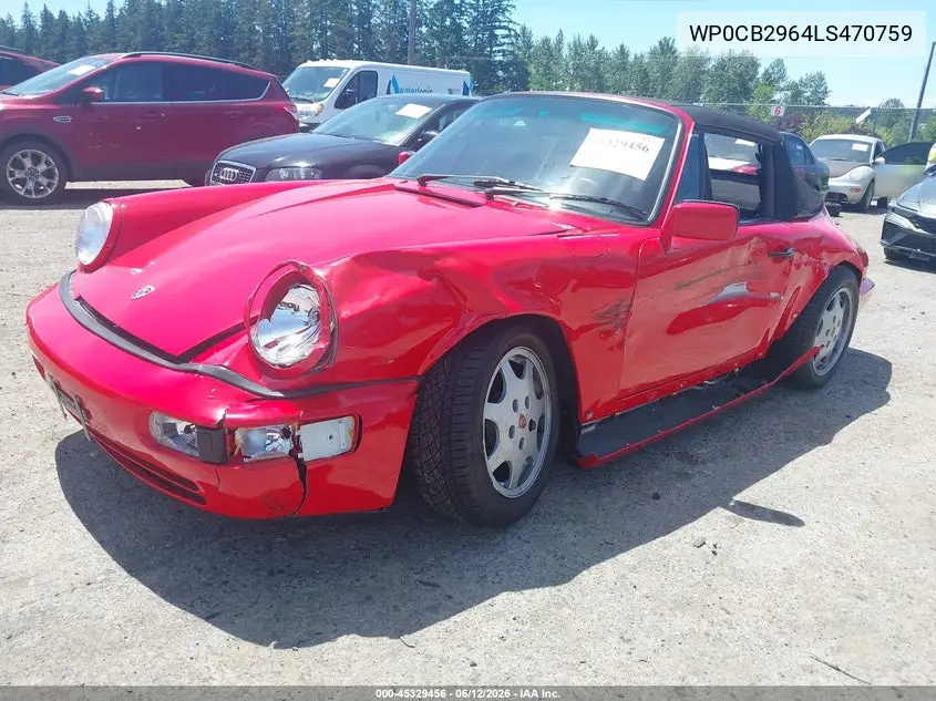 1990 Porsche 911 Carrera 2/Carrera 4 VIN: WP0CB2964LS470759 Lot: 45329456