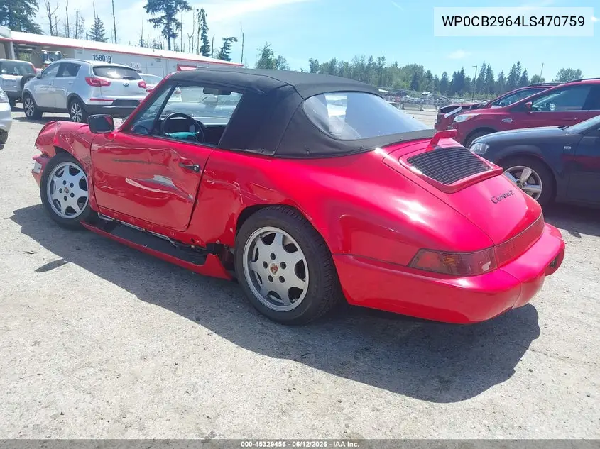 1990 Porsche 911 Carrera 2/Carrera 4 VIN: WP0CB2964LS470759 Lot: 45329456