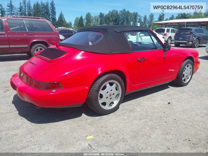 1990 Porsche 911 Carrera 2/Carrera 4 VIN: WP0CB2964LS470759 Lot: 45329456