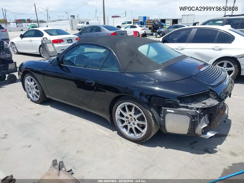 2000 Porsche 911 Carrera/Carrera 4 VIN: WP0CA2999YS650808 Lot: 45207653