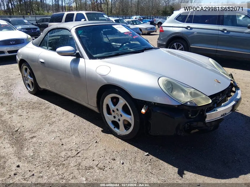 2001 Porsche 911 Carrera/Carrera 4 VIN: WP0CA29981S652071 Lot: 44580464