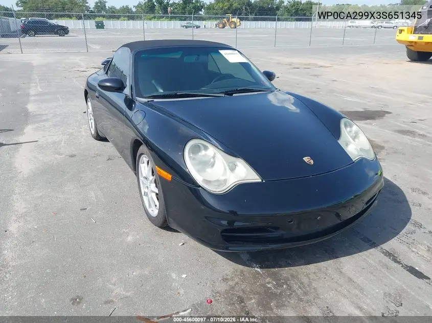 2003 Porsche 911 Carrera/Carrera 4 VIN: WP0CA299X3S651345 Lot: 45600097