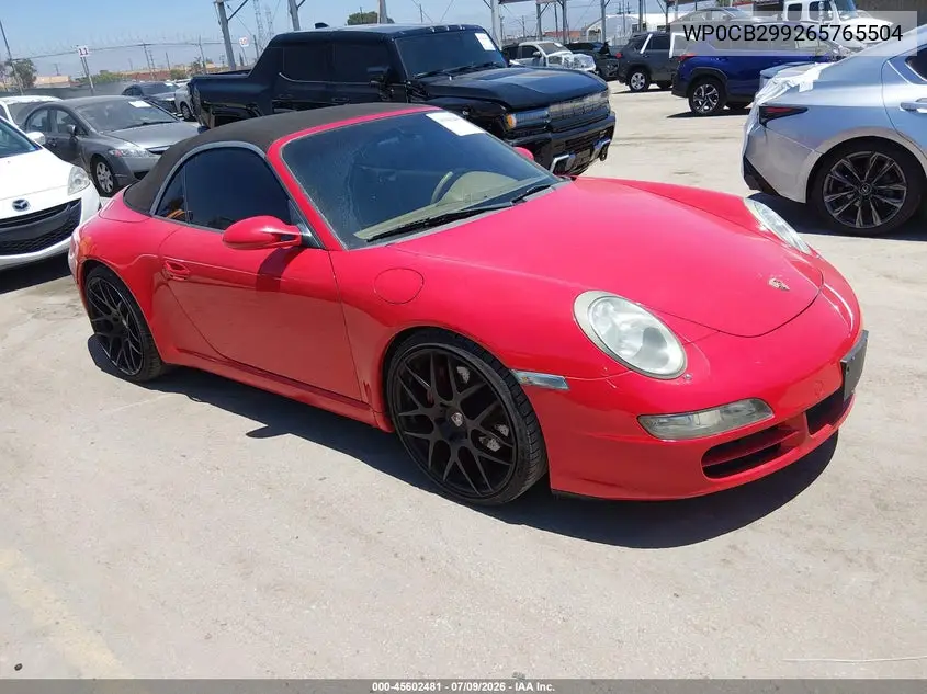 2006 Porsche 911 Carrera S Cabriolet VIN: WP0CB29926S765504 Lot: 45602481