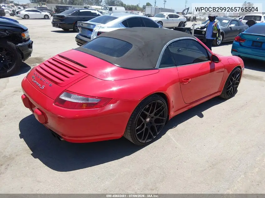 2006 Porsche 911 Carrera S Cabriolet VIN: WP0CB29926S765504 Lot: 45602481