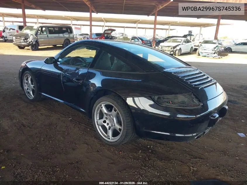 2007 Porsche 911 Targa 4 VIN: WP0BA29967S745336 Lot: 44222134