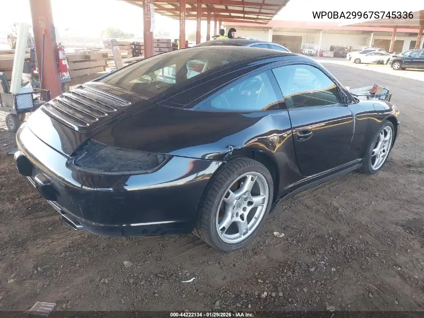 2007 Porsche 911 Targa 4 VIN: WP0BA29967S745336 Lot: 44222134