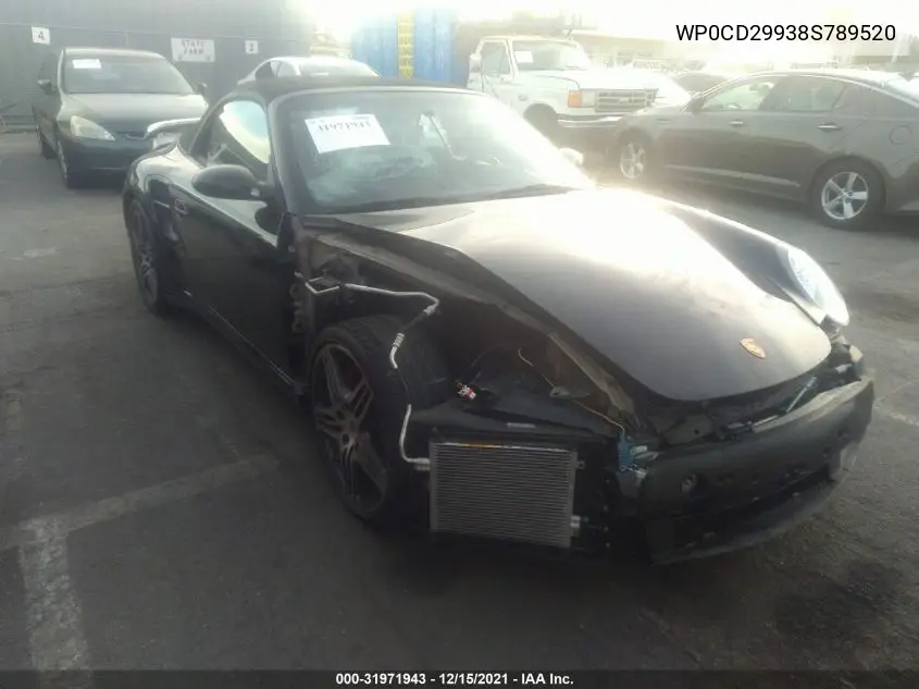 2008 Porsche 911 Turbo VIN: WP0CD29938S789520 Lot: 31971943