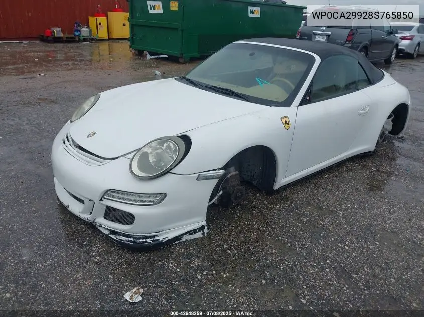 2008 Porsche 911 Carrera VIN: WP0CA29928S765850 Lot: 42648259