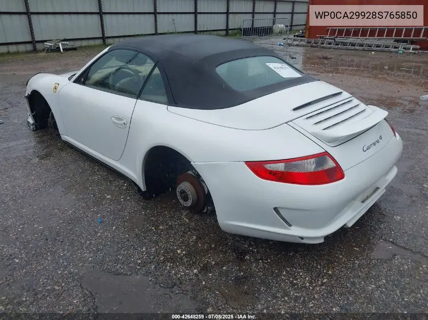 2008 Porsche 911 Carrera VIN: WP0CA29928S765850 Lot: 42648259