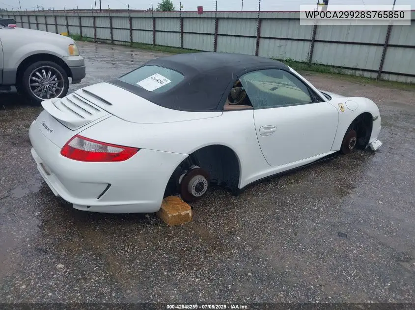 2008 Porsche 911 Carrera VIN: WP0CA29928S765850 Lot: 42648259