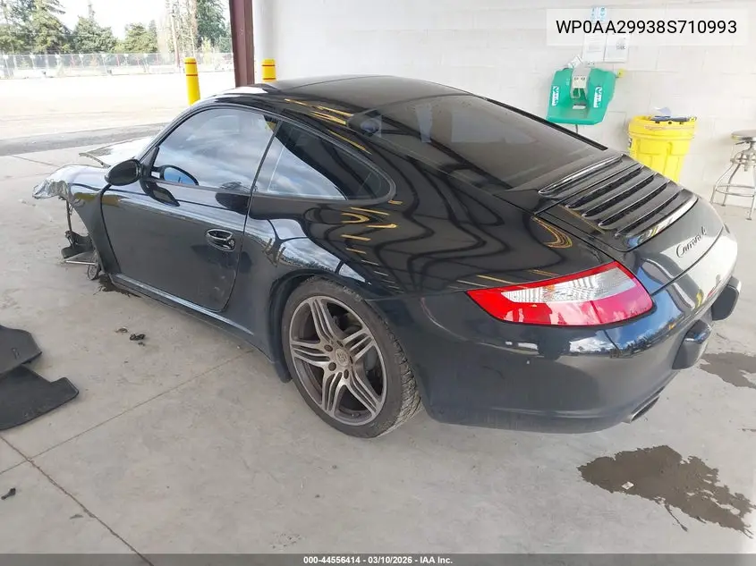 2008 Porsche 911 Carrera 4 VIN: WP0AA29938S710993 Lot: 44556414