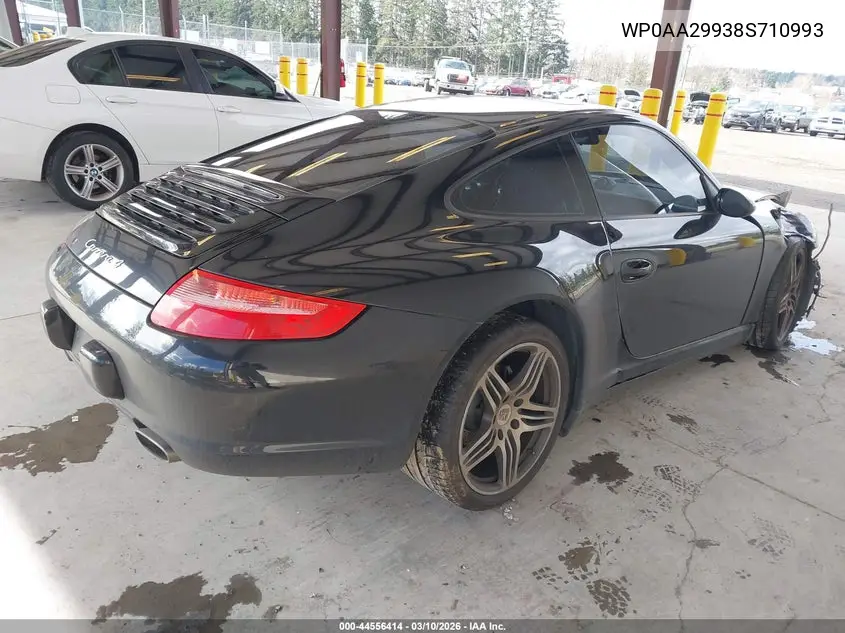 2008 Porsche 911 Carrera 4 VIN: WP0AA29938S710993 Lot: 44556414