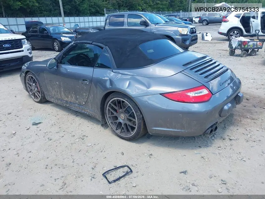 2012 Porsche 911 Carrera 4 Gts/Carrera 4S/Carrera Gts/Carrera S VIN: WP0CB2A92CS754333 Lot: 45568903