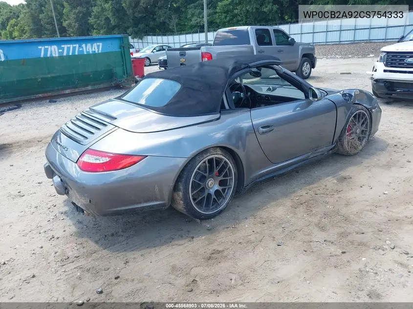 2012 Porsche 911 Carrera 4 Gts/Carrera 4S/Carrera Gts/Carrera S VIN: WP0CB2A92CS754333 Lot: 45568903
