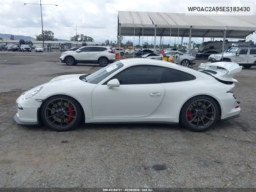 2014 Porsche 911 Gt3 VIN: WP0AC2A95ES183430 Lot: 45165721