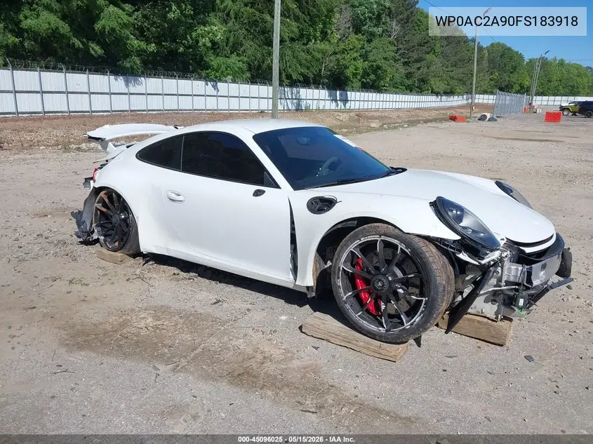 2015 Porsche 911 Gt3 VIN: WP0AC2A90FS183918 Lot: 45096025