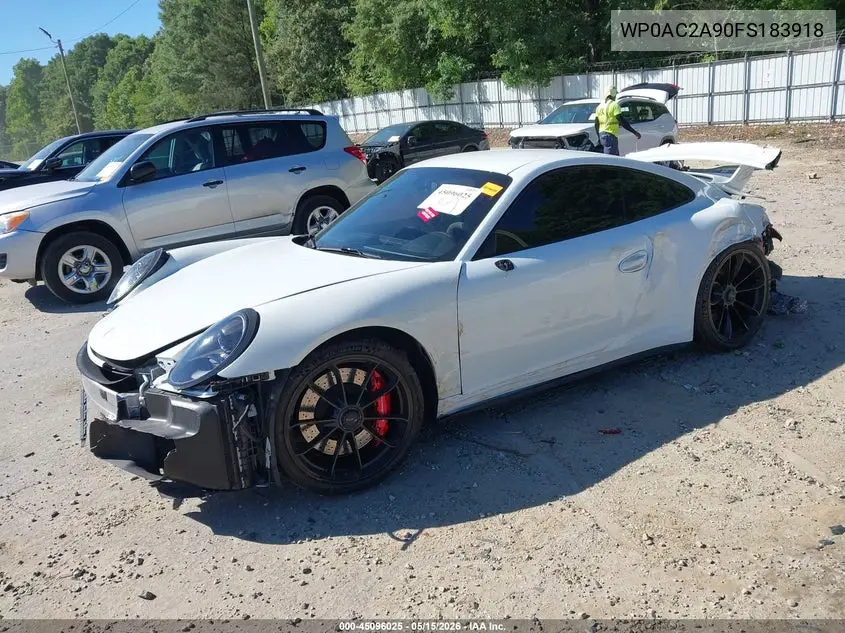 2015 Porsche 911 Gt3 VIN: WP0AC2A90FS183918 Lot: 45096025