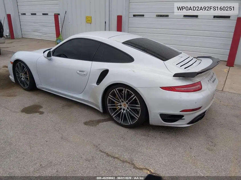 2015 Porsche 911 Turbo VIN: WP0AD2A92FS160251 Lot: 45259863