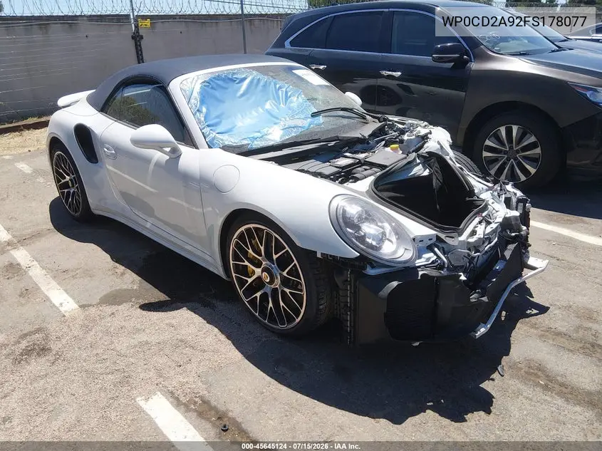 2015 Porsche 911 Turbo VIN: WP0CD2A92FS178077 Lot: 45645124