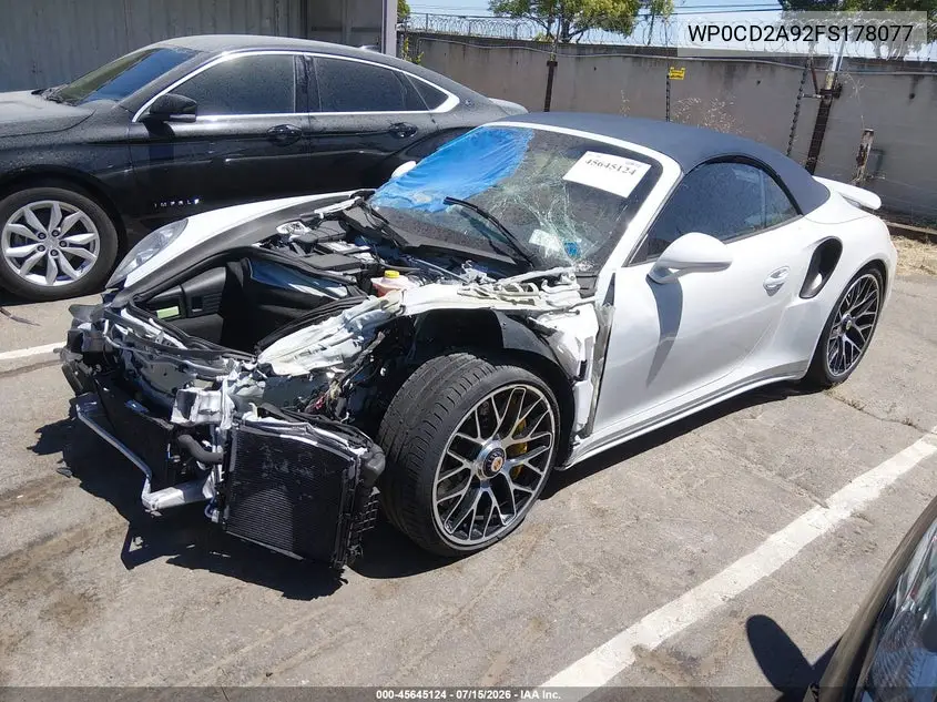 2015 Porsche 911 Turbo VIN: WP0CD2A92FS178077 Lot: 45645124