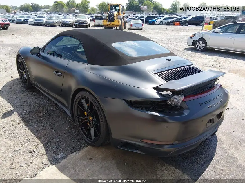 2017 Porsche 911 VIN: WP0CB2A99HS155193 Lot: 45173377