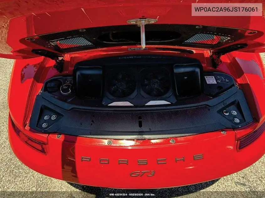 2018 Porsche 911 Gt3 VIN: WP0AC2A96JS176061 Lot: 45251524