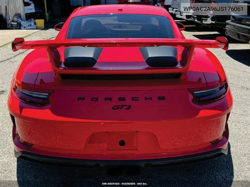 2018 Porsche 911 Gt3 VIN: WP0AC2A96JS176061 Lot: 45251524