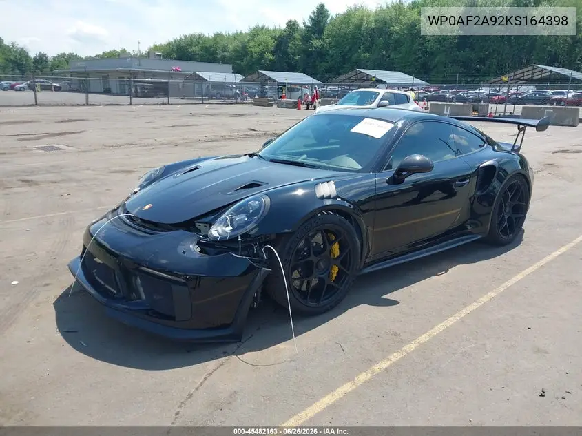 2019 Porsche 911 Gt3 Rs VIN: WP0AF2A92KS164398 Lot: 45482163
