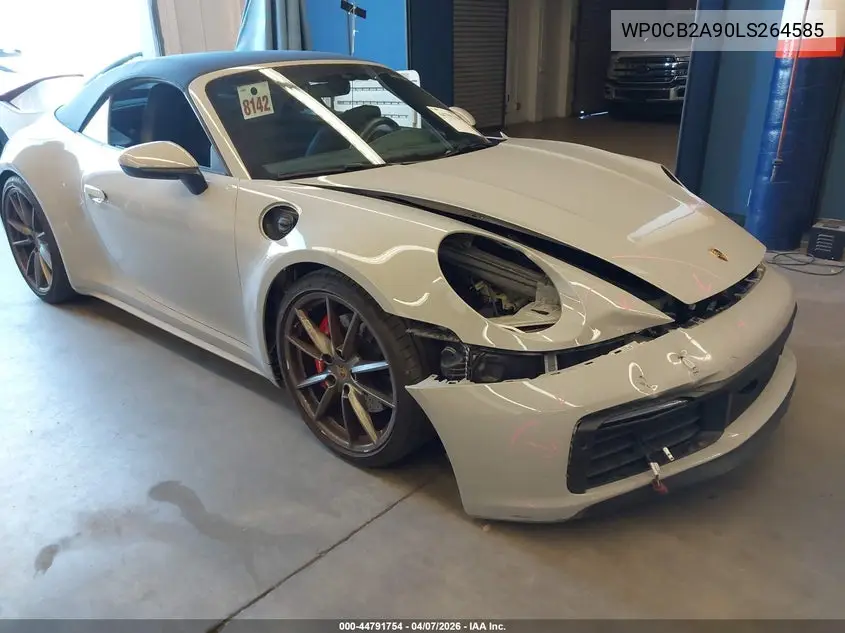 2020 Porsche 911 Carrera S Cabriolet VIN: WP0CB2A90LS264585 Lot: 44791754