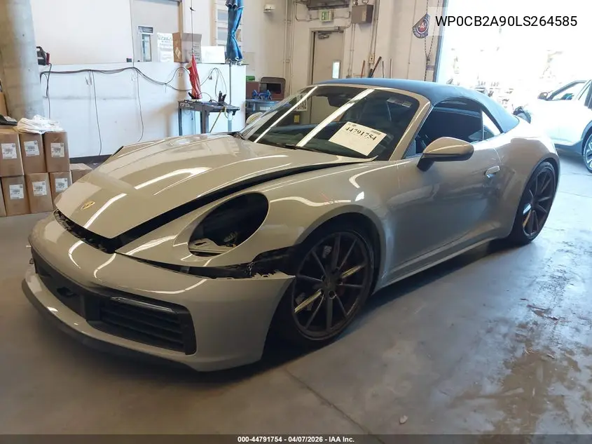 2020 Porsche 911 Carrera S Cabriolet VIN: WP0CB2A90LS264585 Lot: 44791754