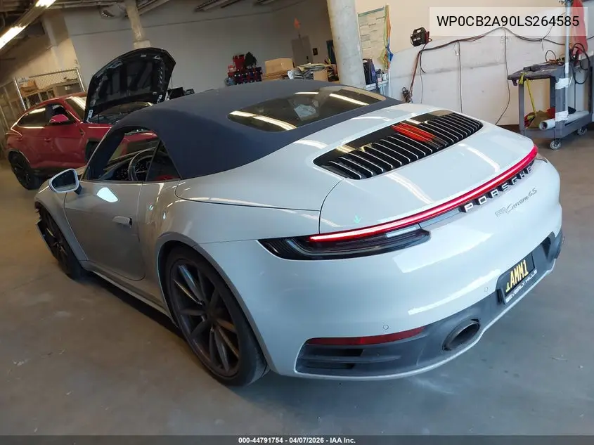 2020 Porsche 911 Carrera S Cabriolet VIN: WP0CB2A90LS264585 Lot: 44791754