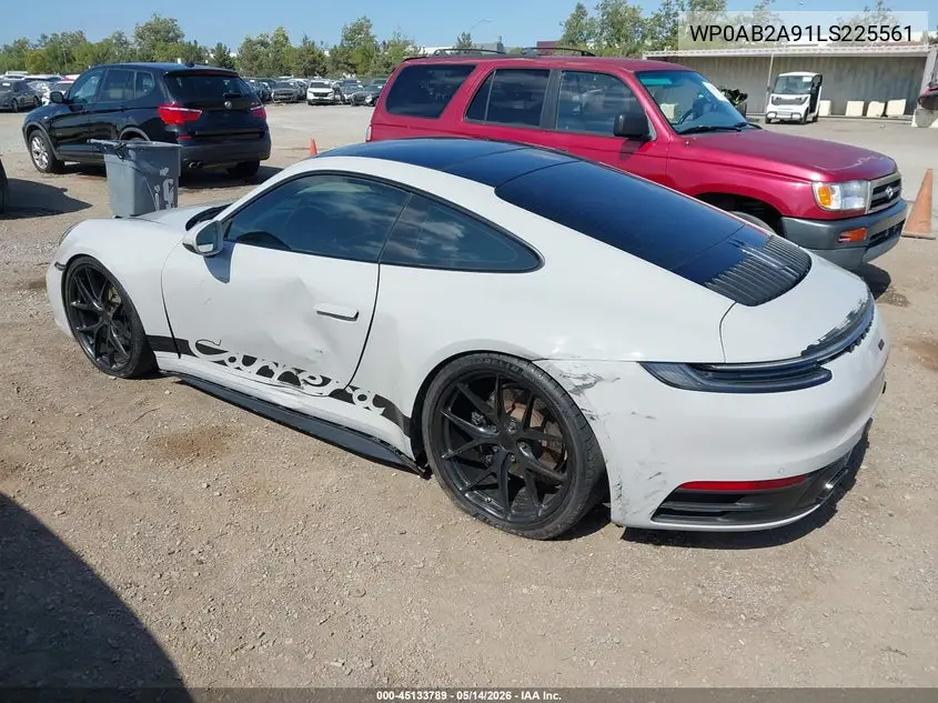 2020 Porsche 911 Carrera S VIN: WP0AB2A91LS225561 Lot: 45133789