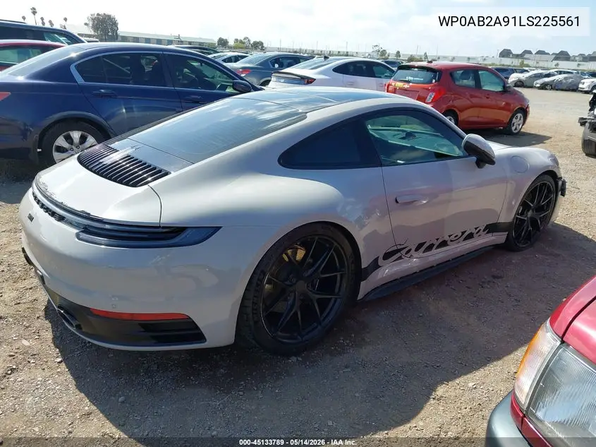 2020 Porsche 911 Carrera S VIN: WP0AB2A91LS225561 Lot: 45133789