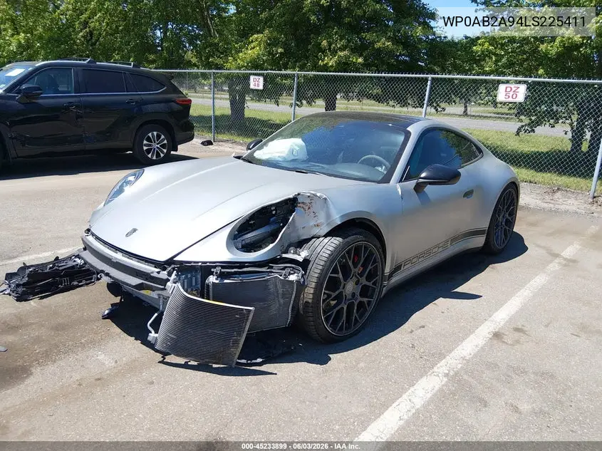 2020 Porsche 911 Carrera 4S/Carrera S VIN: WP0AB2A94LS225411 Lot: 45233899