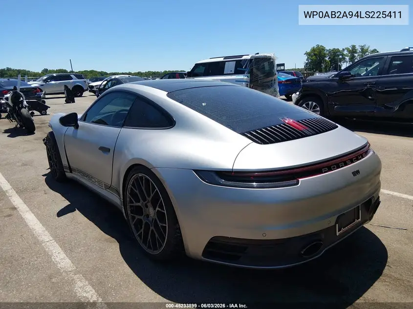 2020 Porsche 911 Carrera 4S/Carrera S VIN: WP0AB2A94LS225411 Lot: 45233899