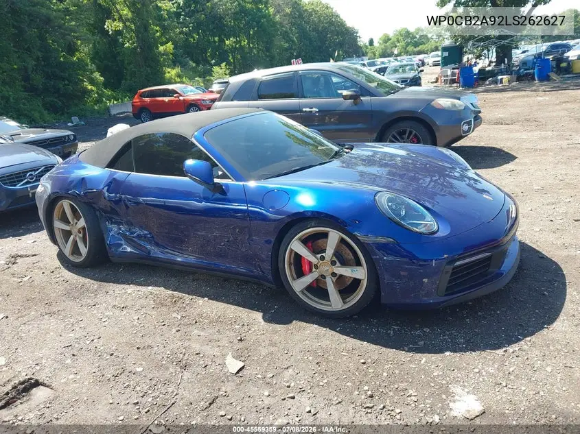 2020 Porsche 911 Carrera 4S Cabriolet VIN: WP0CB2A92LS262627 Lot: 45559359