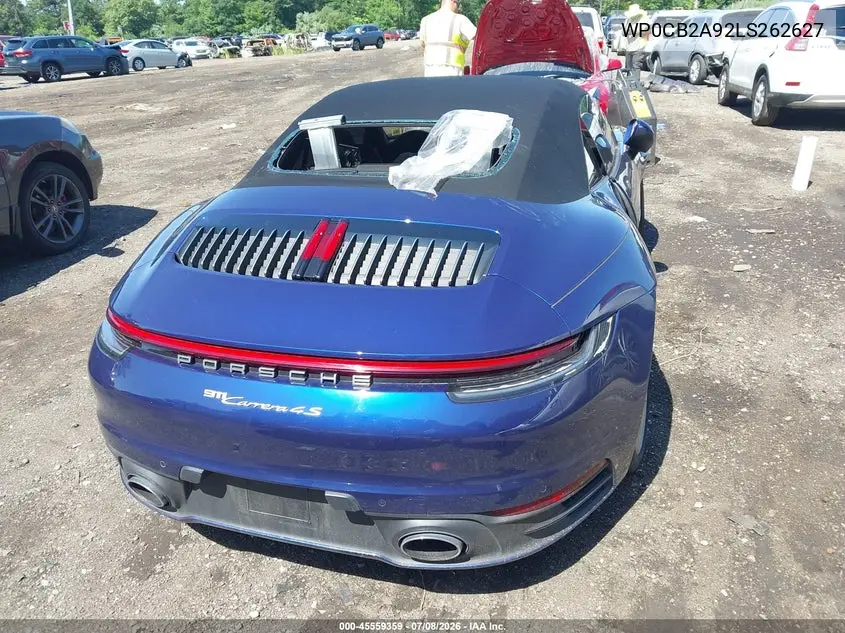2020 Porsche 911 Carrera 4S Cabriolet VIN: WP0CB2A92LS262627 Lot: 45559359
