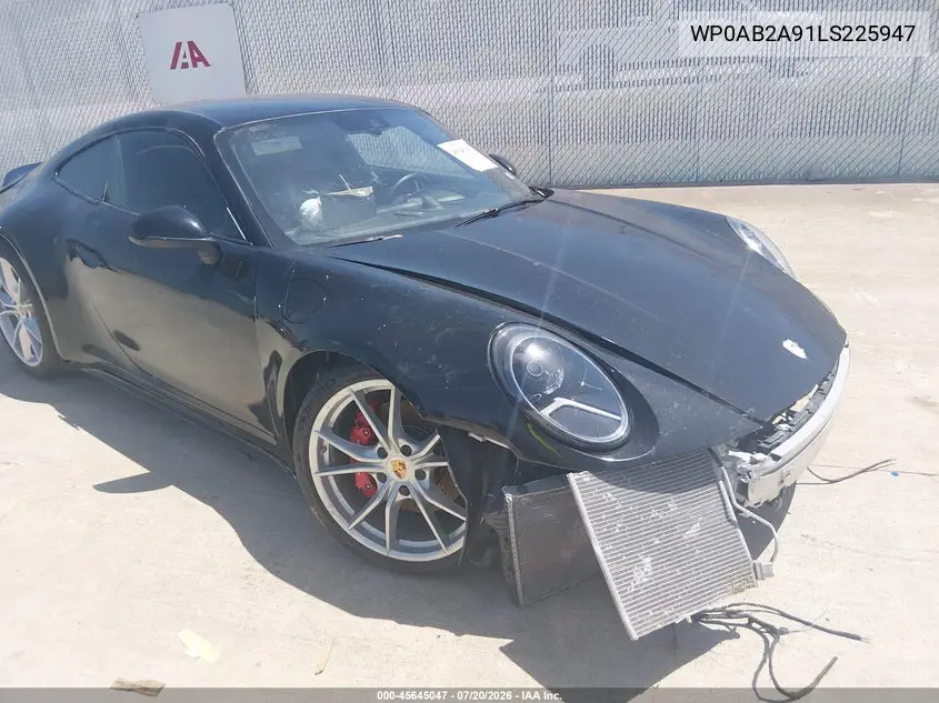 2020 Porsche 911 Carrera 4S/Carrera S VIN: WP0AB2A91LS225947 Lot: 45645047