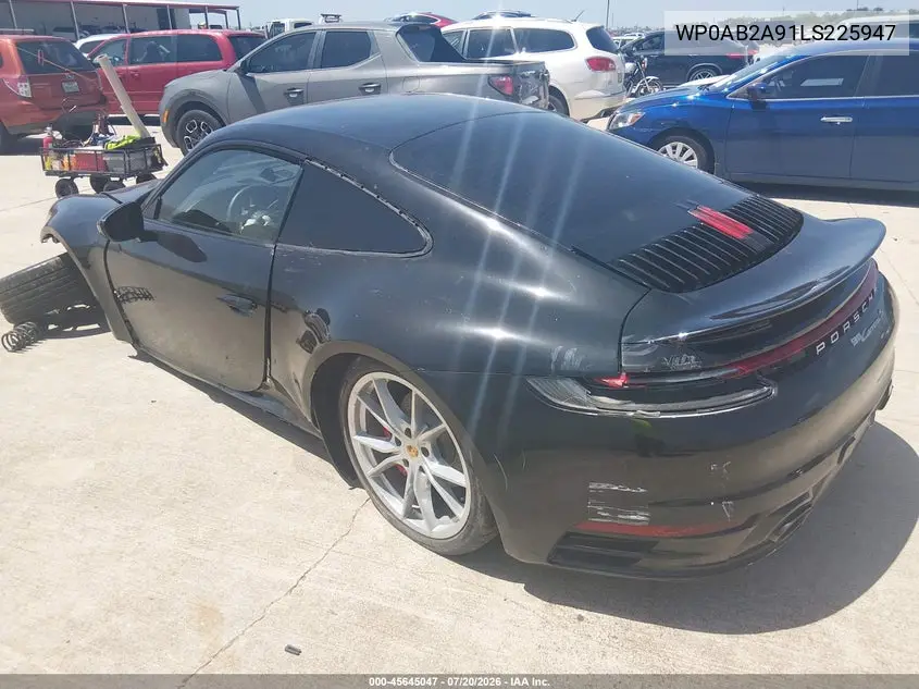 2020 Porsche 911 Carrera 4S/Carrera S VIN: WP0AB2A91LS225947 Lot: 45645047