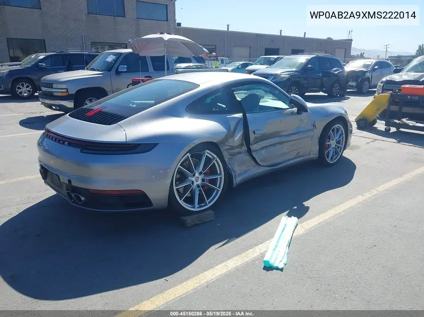 2021 Porsche 911 Carrera 4S/Carrera S VIN: WP0AB2A9XMS222014 Lot: 45150286