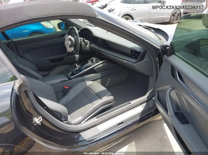 2021 Porsche 911 VIN: WP0CA2A93MS239717 Lot: 45523822