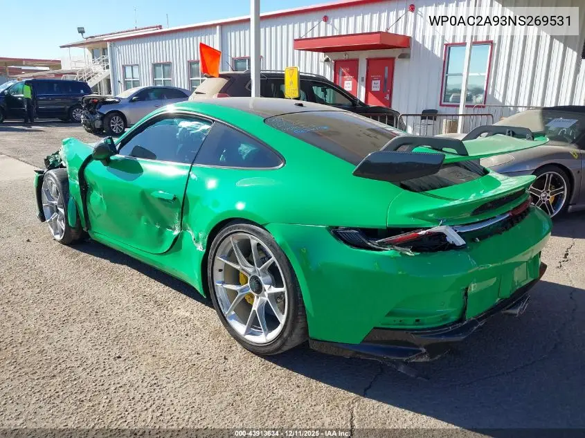 2022 Porsche 911 Gt3 VIN: WP0AC2A93NS269531 Lot: 43913634