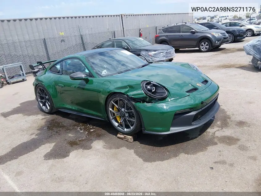 2022 Porsche 911 Gt3/Gt3 W/Touring Package VIN: WP0AC2A98NS271176 Lot: 45455048