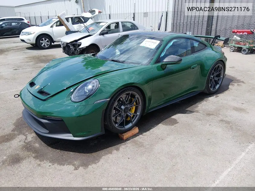 2022 Porsche 911 Gt3/Gt3 W/Touring Package VIN: WP0AC2A98NS271176 Lot: 45455048