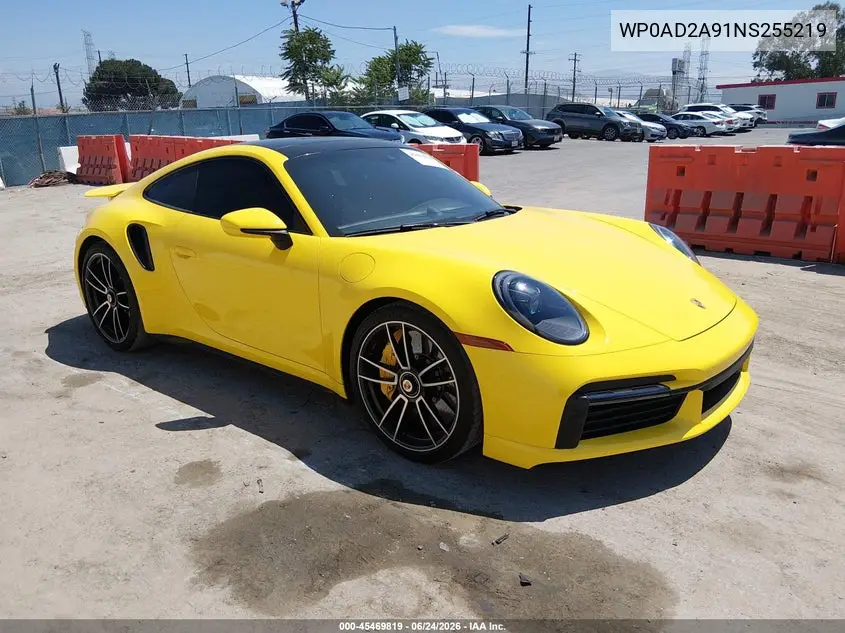 2022 Porsche 911 Turbo/Turbo S VIN: WP0AD2A91NS255219 Lot: 45469819