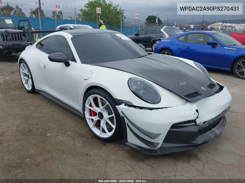 2023 Porsche 911 Gt3/Gt3 W/Touring Package VIN: WP0AC2A90PS270431 Lot: 44914409