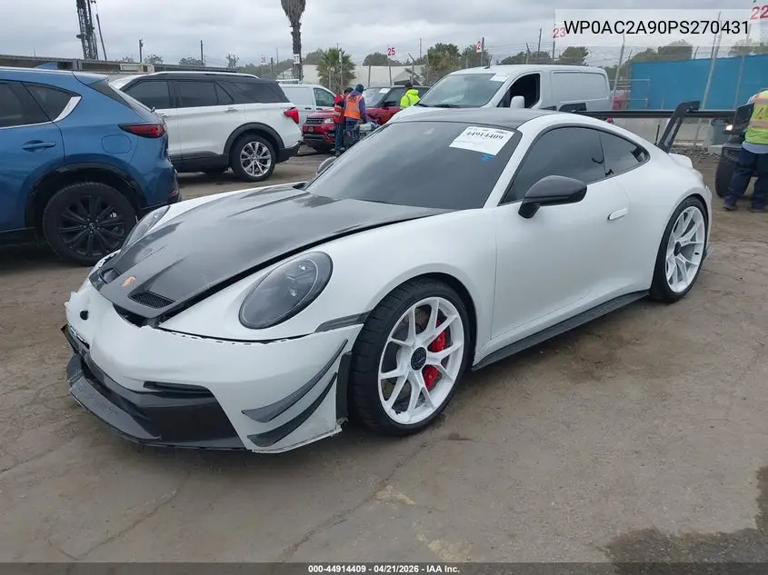 2023 Porsche 911 Gt3/Gt3 W/Touring Package VIN: WP0AC2A90PS270431 Lot: 44914409