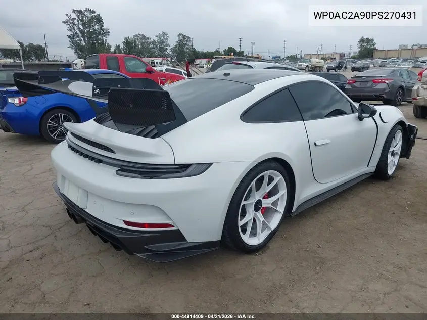 2023 Porsche 911 Gt3/Gt3 W/Touring Package VIN: WP0AC2A90PS270431 Lot: 44914409